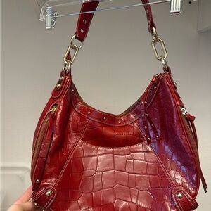 Red Gold Detailed Women's Bag Cheetah Interior